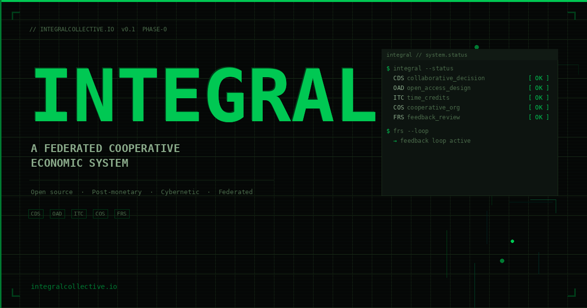 INTEGRAL &mdash; A Federated Cooperative Economic System